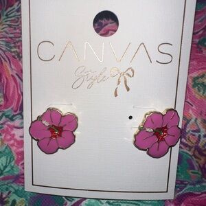 Pink Flower Earrings
